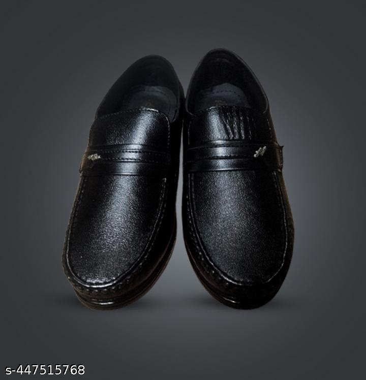 black leather shoes